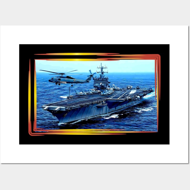 USS Enterprise Aircraft Carrier Wall Art by Arie